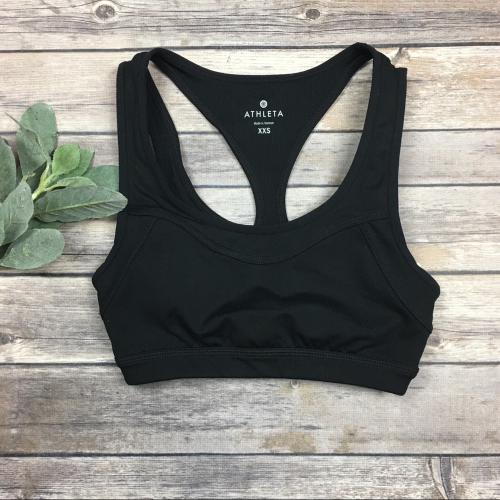 Athleta black open back sports bra size XXS